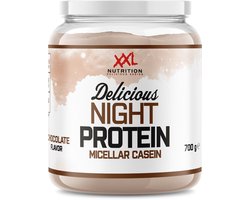 XXL Nutrition - Delicious Night Protein - 100% Micellar Caseïne Eiwit - Eiwitpoeder Proteïne Shake - Eiwitgehalte 79% - Chocolade - 700 Gram