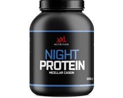 XXL Nutrition - Night Protein - 100% Micellar Caseïne Eiwit - Eiwitpoeder Proteïne Shake - Eiwitgehalte 87% - Aardbei - 2000 gram