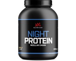 XXL Nutrition - Night Protein - 100% Micellar Caseïne Eiwit - Eiwitpoeder Proteïne Shake - Eiwitgehalte 87% - Vanille - 2000 gram