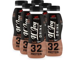 XXL Nutrition - N'Joy Protein Drink 6-Pack - Chocolade - Kant en Klare Eiwitshake, Proteïne Supplement - 80% Caseïne & 20% Whey