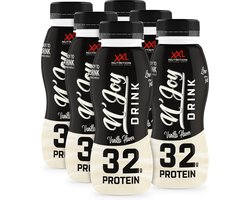 XXL Nutrition - N'Joy Protein Drink 6-Pack - Vanille (Vegan) - Kant en Klare Eiwitshake, Proteïne Supplement - 80% Caseïne & 20% Whey