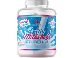 XXL Nutrition - Protein Milkshake - Eiwitshake Whey Concentraat & Calcium Caseïnaat - Eiwitgehalte 75% - Fresh Strawberry - 750 gram