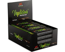 XXL Nutrition - Vegalicious Protein Bar - Veganistische Eiwitreep - Eiwit Erwtenproteïne-Isolaat - Choco Peanut Caramel - 100% Vegan - 12 Pack