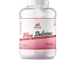 XXL Nutrition - Whey Delicious - Aardbei - Wei Eiwitpoeder met BCAA & Glutamine, Proteïne poeder, Eiwit shake, Whey Protein - 2500 gram