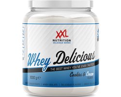 XXL Nutrition - Whey Delicious - Cookies & Cream - Wei Eiwitpoeder met BCAA & Glutamine, Proteïne poeder, Eiwit shake, Whey Protein - 450 gram