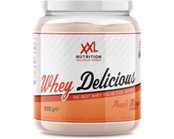 XXL Nutrition - Whey Delicious - Perzik Mango - Wei Eiwitpoeder met BCAA & Glutamine, Proteïne poeder, Eiwit shake, Whey Protein - 1000 gram