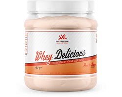 XXL Nutrition - Whey Delicious - Perzik Mango - Wei Eiwitpoeder met BCAA & Glutamine, Proteïne poeder, Eiwit shake, Whey Protein - 450 gram