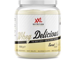 XXL Nutrition - Whey Delicious - Sweet Vanille - Wei Eiwitpoeder met BCAA & Glutamine, Proteïne poeder, Eiwit shake, Whey Protein - 1000 gram