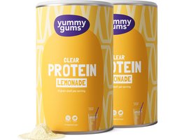 Yummygums - 2x Clear protein limonade poeder - suikervrij - tropical smaak - eiwitsupplement in poedervorm vegan - 2x 224g