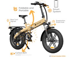 ADO E-bike A20F Beast Air Elektrische Fiets | vouwfiets | e-bike met 250W Motor | 36V 14.5Ah Accu | en Shimano 7-speed Transmissie | Sand (licht beige)