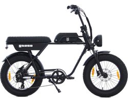 AGM GT250 Fatbike - Tweepersoonszadel - Telefoonoplader - 20 Inch - 250W Motor - 7 Versnellingen - 80 km Actieradius - Hydraulische Schijfremmen - Zwart