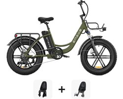 Black Friday Family Deal! | ENGWE L20 - Groen + Kinderzitjes - 250W - Elektrische Fatbike