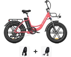 Black Friday Family Deal! | ENGWE L20 - Roze + Kinderzitjes - 250W - Elektrische Fatbike