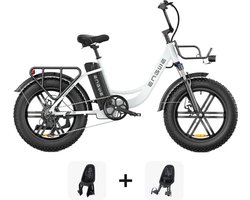 Black Friday Family Deal! | ENGWE L20 - Wit + Kinderzitjes - 250W - Elektrische Fatbike