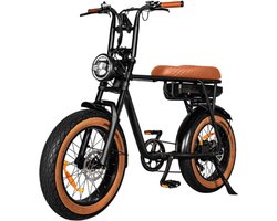 EB2 Elektrische Fatbike - Gratis Kettingslot - Gratis Bekerhouder - 20 Inch - 250W Motor - 7 Versnellingen - 80 km Actieradius - Hydraulische Schijfremmen - Bruin