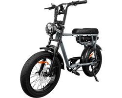 EB2 Elektrische Fatbike - Gratis Kettingslot - Gratis Bekerhouder - 20 Inch - 250W Motor - 7 Versnellingen - 80 km Actieradius - Hydraulische Schijfremmen - Grijs