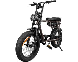 EB2 Elektrische Fatbike - Gratis Kettingslot - Gratis Bekerhouder - 20 Inch - 250W Motor - 7 Versnellingen - 80 km Actieradius - Hydraulische Schijfremmen - Koffie