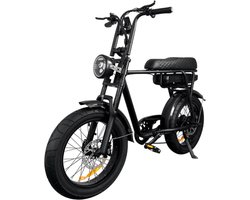 EB2 Elektrische Fatbike - Gratis Kettingslot - Gratis Bekerhouder - 20 Inch - 250W Motor - 7 Versnellingen - 80 km Actieradius - Hydraulische Schijfremmen - Zwart