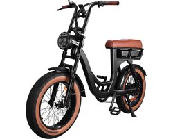 EB8 Elektrische Fatbike - Lage Instap - Gratis Kettingslot - Gratis Bekerhouder - 20 Inch - 250W Motor - 7 Versnellingen - 80 km Actieradius - Hydraulische Schijfremmen - Bruin