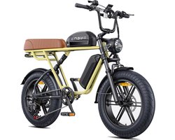 ENGWE M1 Elektrische Fatbike - Dubbele Accu - 20 Inch - 250W Motor - 7 Versnellingen - 90 km Actieradius - Hydraulische Schijfremmen - Geel