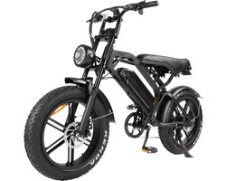 Fatbike V20 Pro - 2024 Oktober Model - Max 25km/u - Legaal - Hydraulische Remmen - Compleet met gratis Alarmsysteem + Achterzitje + Telefoonhouder + Voetsteuntjes + Slot - 250W - 7 versnellingen - Zwart