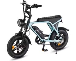 OUXI C80 Elektrische Mini Fatbike - 16 Inch - 250W Motor - 7 Versnellingen - 50 km Actieradius - Mechanische Schijfremmen - Lichtblauw