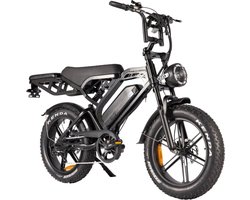 V20 Pro Fatbike - Ingebouwd Alarmsystseem - Gratis Achterzitje - Gratis Voetsteuntjes - Gratis Telefoontasje - 20 Inch - 250W Motor - 7 Versnellingen - 60 km Actieradius - Hydraulische Schijfremmen - Zwart