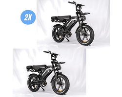 Vilolux® Fatbike electrisch - Fatbike V20 PRO MAX - Achterzit - Voorrek - 2X - Legaal - Rijklaar - Niet opvoerbare fatbikes - 2 Jaar garantie - Telefoontasje - Hydraulische remmen - Alarm - Zwart