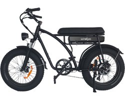 Windgoo F5 Elektrische Fatbike – Windgoo Smart-app - 20 Inch - 250W Motor - 7 Versnellingen - 75 km Actieradius - Mechanische Schijfremmen - Zwart