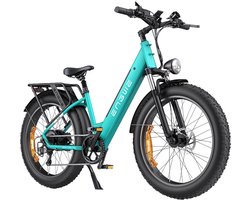 ENGWE E26 Step-thru elektrische fiets, 48V 16AH accu 250W motor Mountainbike Shimano 7 versnellingen 140km Max bereik 25km / h Max snelheid 26 * 4,0 inch dikke band 150kg belasting Hydraulische schijfrem - Gem Blue