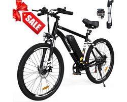 Hitway Elektrische Fiets BK15 | 26 inch E-Bike | 250W&36V verwijderbare lithiumbatterij | 7-versnellingen Elektrische mountainbike | Zwart