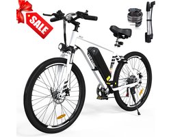 Hitway Elektrische Fiets BK15 | 26 inch E-Bike | 250W&36V verwijderbare lithiumbatterij | 7-versnellingen Elektrische mountainbike | wit