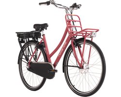 Adore Fiets (elektrisch) E-stadsfiets dames Hollandia Carry on 28'' e-bike 3 versnellingen rood -