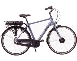 Amigo E-City S1 - Elektrische Stadsfiets voor Heren - 28 Inch 54 cm - 3 Versnellingen - Blauwgrijs