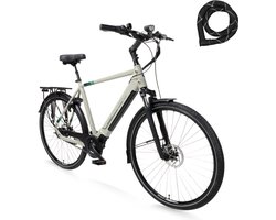 Amslod E-LV Denton Black Edition Elektrische Fiets - City Elite collectie - Maat L (56cm) - Arden Green - 360Wh accu + ABUS Iven Chain 8210 110cm slot