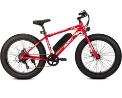 Avon X6 250w E-bike Fatbike 250w Motor 24 Inch Rood Gratis Rijklaar Bezorgd