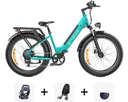 Black Friday Family Deal! | ENGWE E26 - Lage instap - Blauw + Kinderzitjes + Windscherm - 250W - Elektrische E-Bike