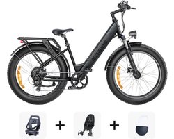 Black Friday Family Deal! | ENGWE E26 - Lage instap - Zwart + Kinderzitjes + Windscherm - 250W - Elektrische E-Bike