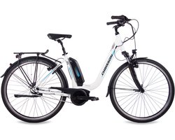 Chrisson E-Cassiopea Elektrische Fiets 28 Inch - E-bike 50 cm - Middenmotor - Damesfiets - 7 Versnellingen - V-Brakes - Matwit