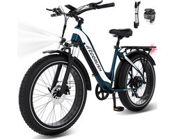 ECORUSH Elektrische Fiets ECO R3 - 26*4.0 Inch Fat Tire City Commuter EBike met Afneembare 48V 13Ah Lithium Batterij - Mountain E-Bike met 250W Motor - 7 Versnellingen - IP54 Waterdicht