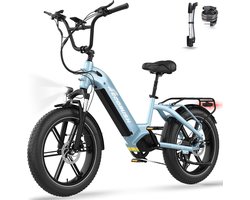 ECORUSH Elektrische Fiets ECO R6 - 20*4.0 Inch Fat Tire City Commuter EBike met Afneembare 48V 15.6Ah Lithium Batterij - Mountain E-Bike met 250W Motor - 7 Versnellingen - IP54 Waterdicht