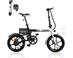 ELEKGO Elektrische Fiets EG35 - 16 Inch City Commuter EBike met Afneembare 36V 6Ah Lithium Batterij - Opvouwbaar E-Bike met 250W Motor - IP54 Waterproof