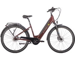 Elektrische damesfiets, Deluxe Plus, middenmotor, Nxs 7, 50 cm, rood