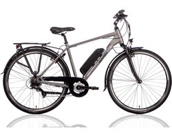 Elektrische herenfiets Touring Sport, 48 cm, 7sp, mat zilver