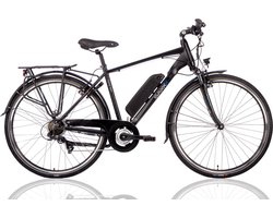 Elektrische herenfiets Touring Sport, 48 cm, 7sp, matzwart