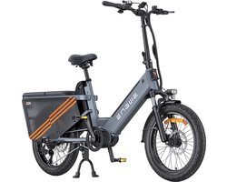 ENGWE LE20 Cargo elektrische fiets, 250W motor met middenaandrijving, koppelsensor, 48V 19,2Ah accu, 20x3,0-inch banden, actieradius 180 km, hydraulische schijfremmen, voorvering, SHIMANO 7 versnellingen, laadvermogen 200 kg - Grijs