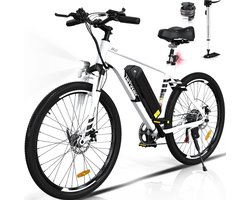 Hitway BK15 Elektrische Fiets | E-bike met Afneembare Accu | 26 Inch | 250W Motor | 11.2Ah | Wit