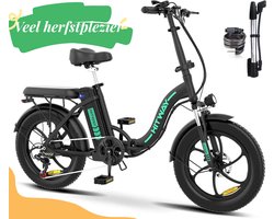 Hitway BK6S Elektrische Fiets | Opvouwbare E-bike | 20 Inch Fatbike | 25km/h | 7 Versnellingen | Zwart