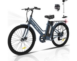 Hitway BK8S Elektrische Fiets | E-bike Damesfiets | 35-70KM | 26 Inch | 250W Motor | Blauw