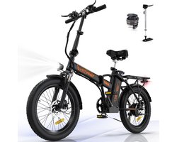 Hitway Elektrische Fiets BK11 | E-bike | 250W Motor | Fat Tire | 11,2Ah | 20 Inch | Zwart/Oranje